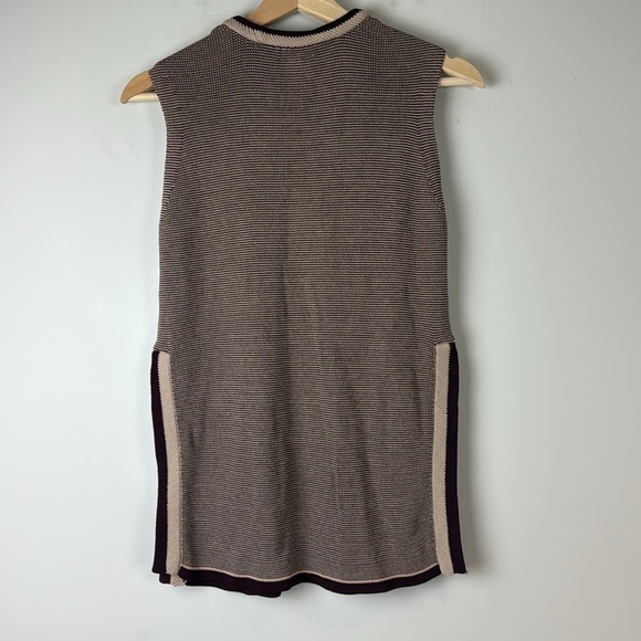 Aritzia Wilfred Palmier Sweater in Maroon/Cream Stripes Size Extra Small - Picture 4 of 8